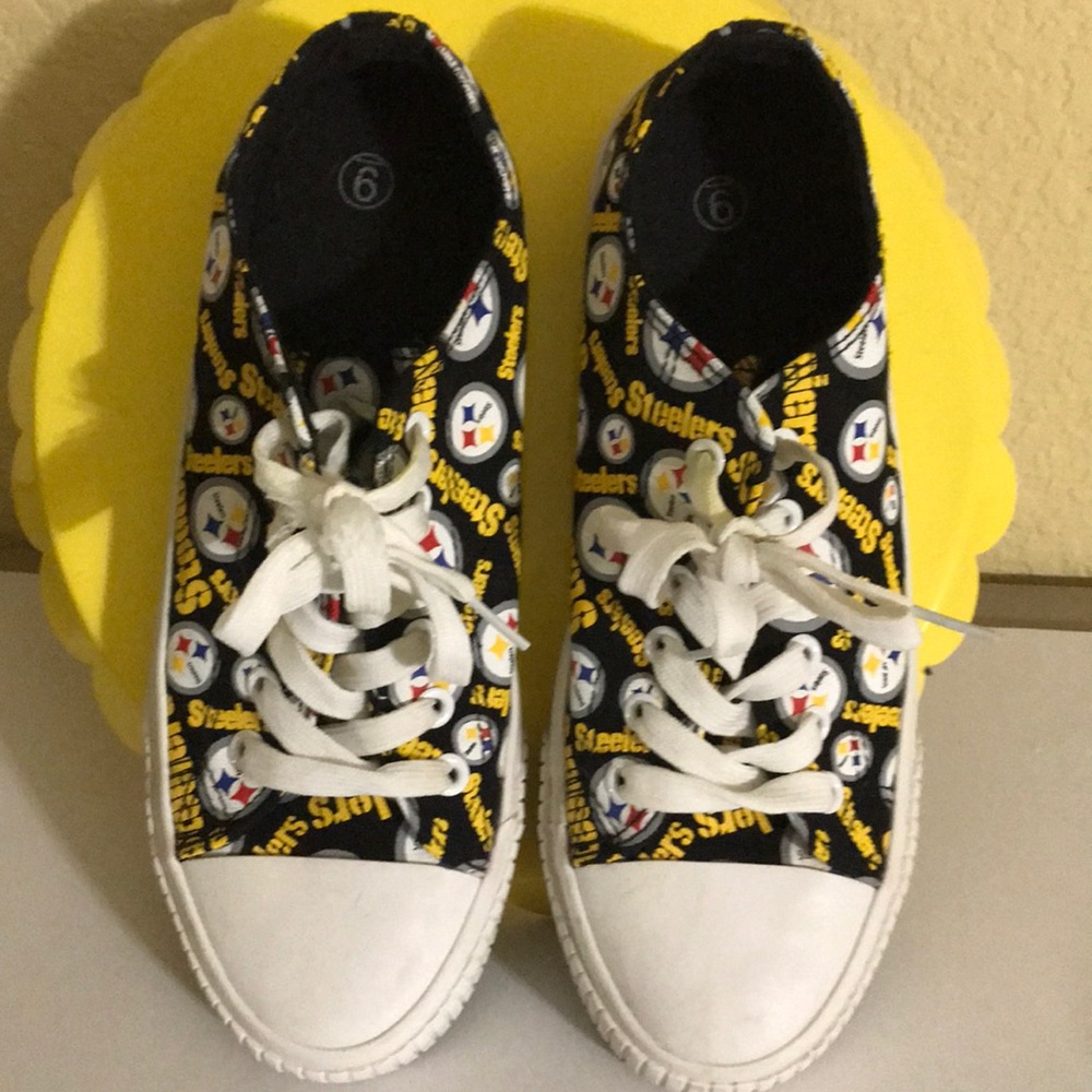 Steelers logo canvas shoes